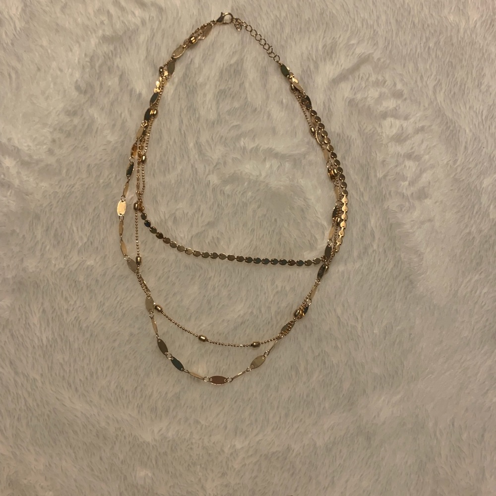 Tri-layer gold necklace